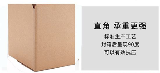 紙箱呈現(xiàn)90度直角，承重強